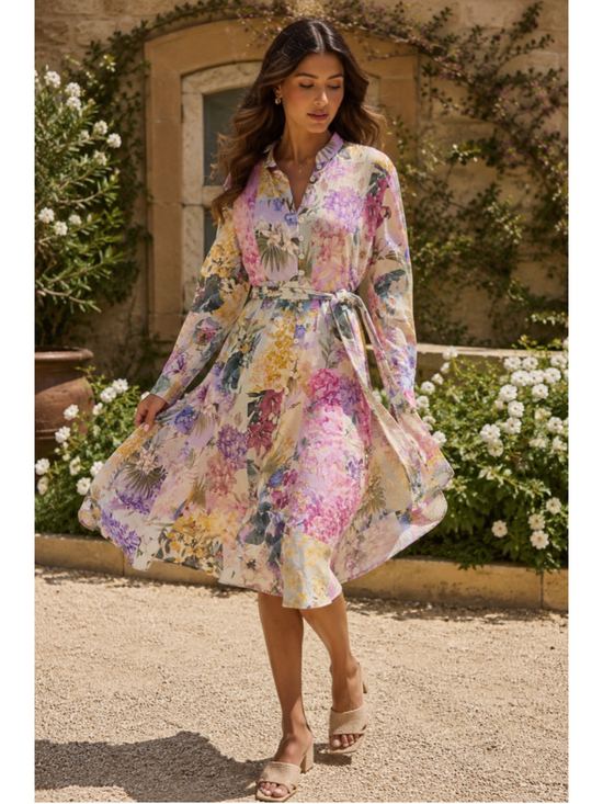 Zara Dresses & Skirts - Zara Floral Linen Blend Shirt Dress XXL NWT Watercolor Botanical Button Front